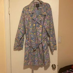 Izod Paisley Trench coat